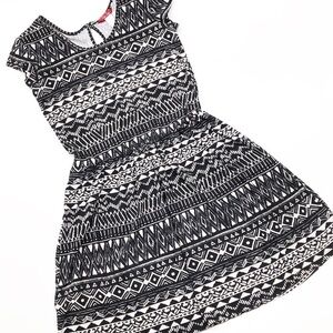 Lulu Luv black/white tribal print girls dress